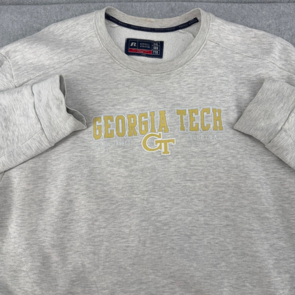 Russell Athletic Georgia Tech Yellow Jackets Volleyball Sweatshirt Mens XXL Gray
